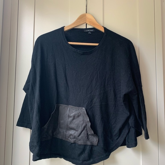 LA FÉE VERTE KNIT TOP W LEATHER POUCH - Picture 1 of 3